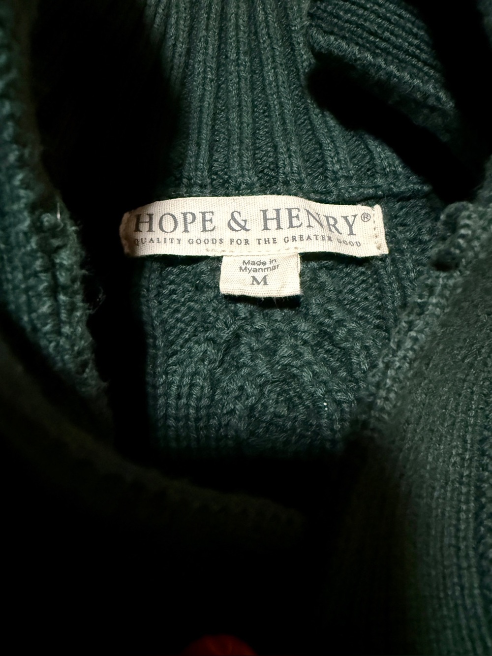 Hope & Henry Boys' Mock Neck Cable Sweater with Button Placket - Picture 3 of 6